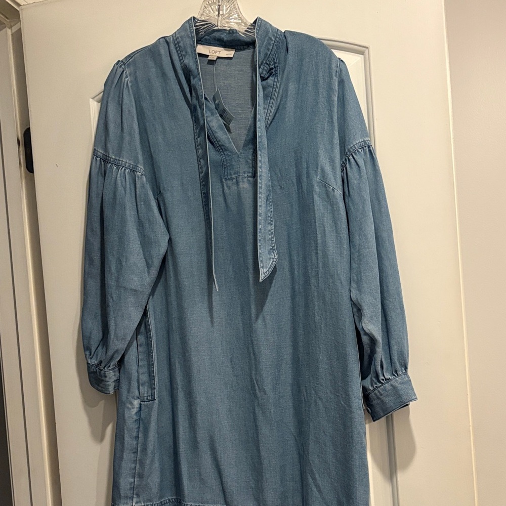 LOFT Light Blue Denim Dress PM